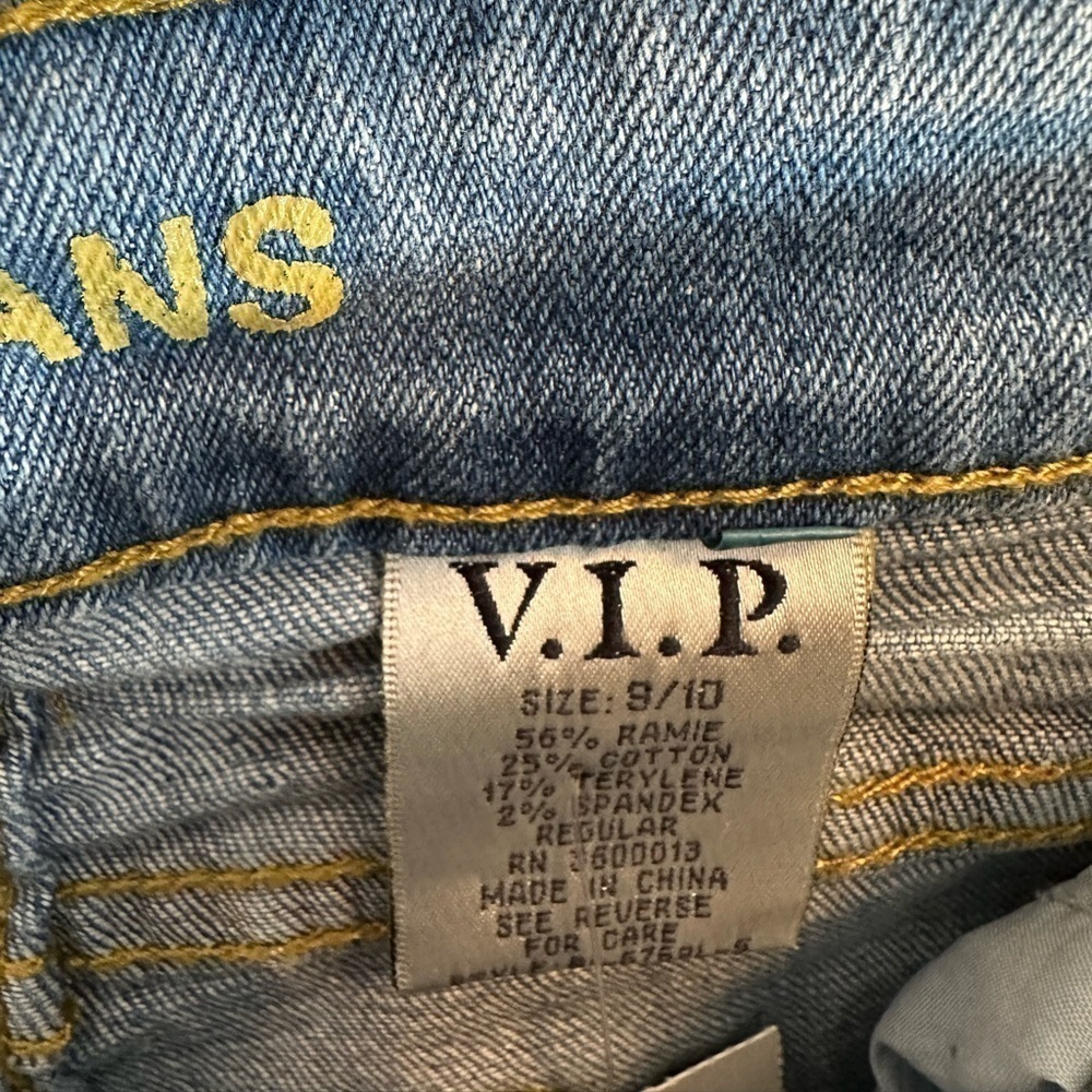 VIP Jeans Womens Blue Denim Distressed Ripped Jeans Size 9/10 Roll Up Hemline - Picture 15 of 16